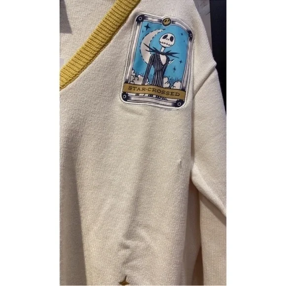 Nightmare Before Christmas Cardigan Women’s XS Jack & Sally Tarot Knit Sweater - Picture 4 of 7